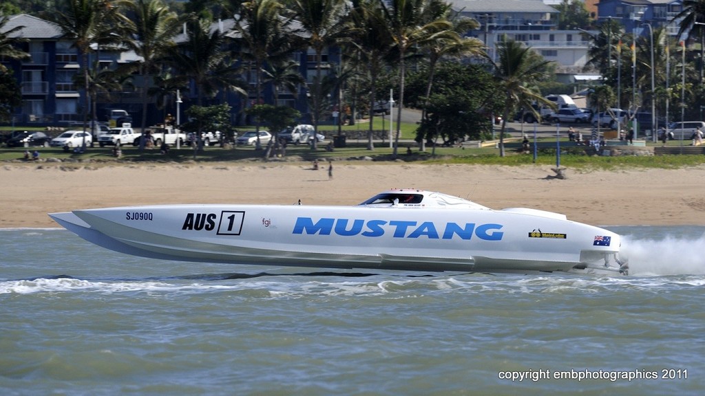 ’Mustang’ registers the first of its two victories off Townsville to give it crew some hope of a title defence. - Redcliffe Offshore Race © Reg Blunt